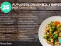 Plato con pollo y verduras, ideal para un almuerzo saludable y rápido.