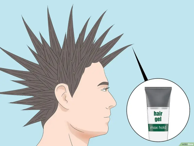 Un hombre con un mohicano en pico, peinado con gel para el cabello de máxima fijación.